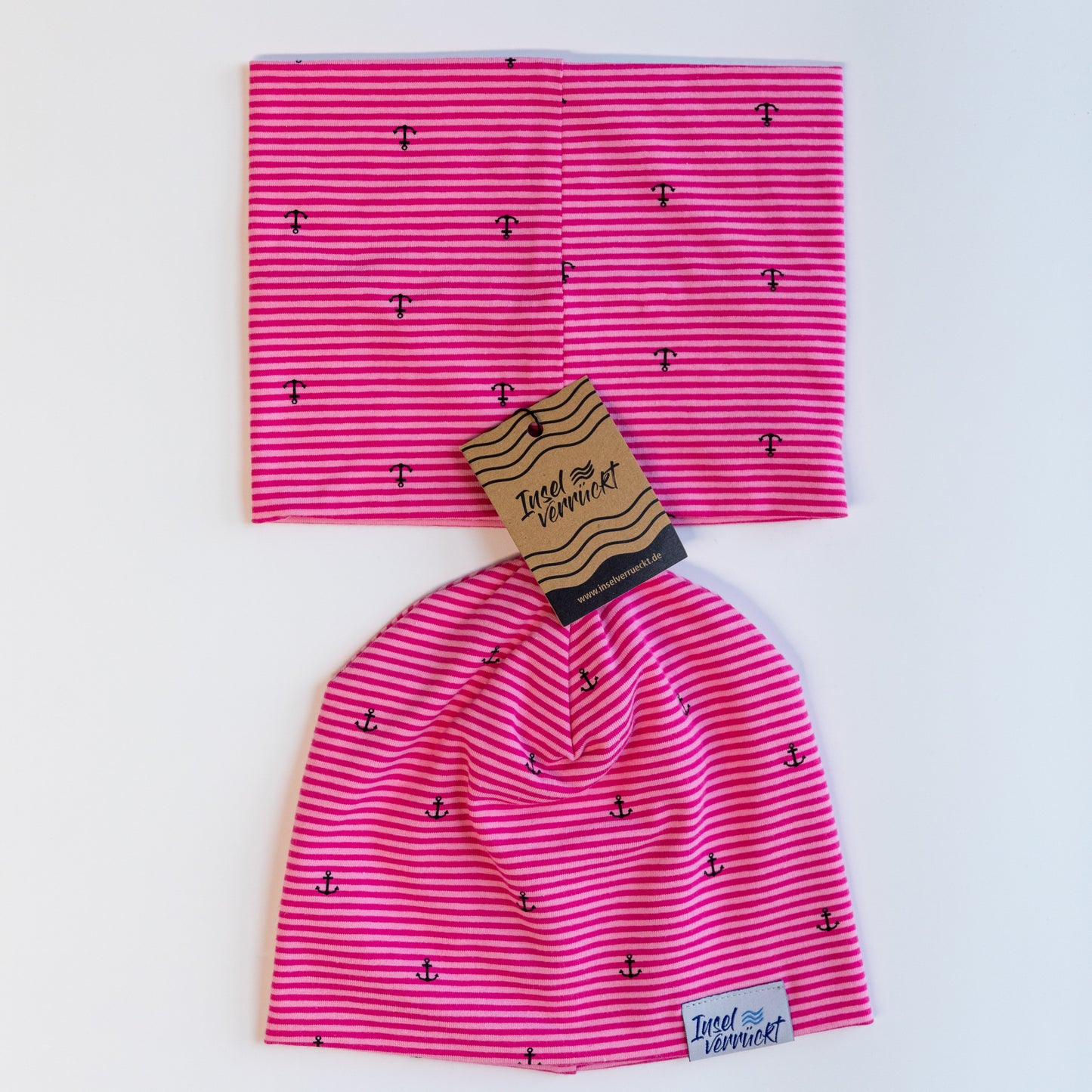 Kinder Mütze und Loop pink, Handmade